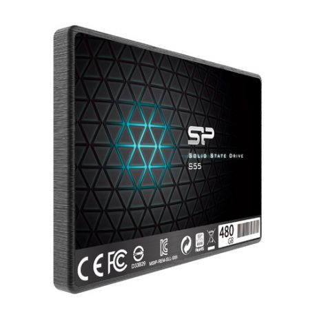 SSD накопитель SILICON POWER Slim S55 SP480GBSS3S55S25 480Гб, 2.5", SATA III