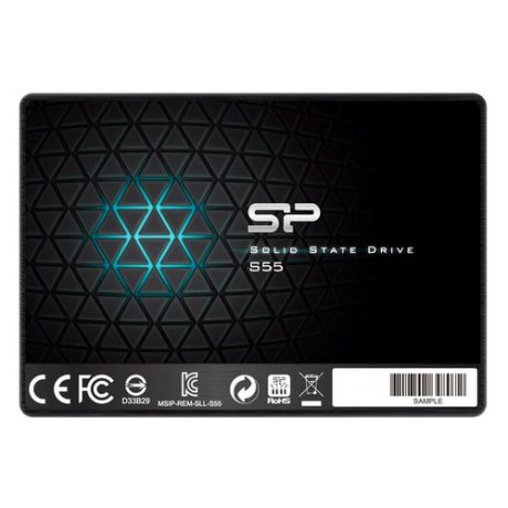 SSD накопитель SILICON POWER Slim S55 SP060GBSS3S55S25 60Гб, 2.5", SATA III