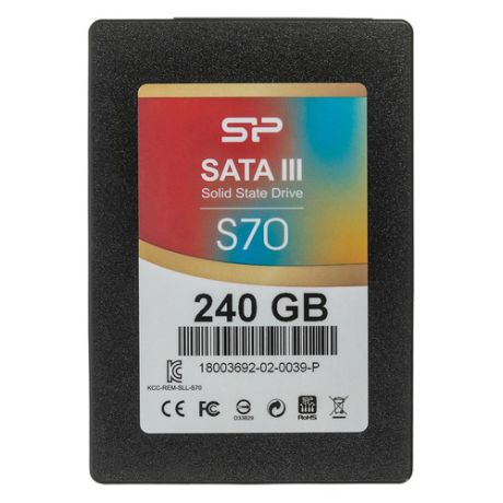 SSD накопитель SILICON POWER Slim S70 SP240GBSS3S70S25 240Гб, 2.5", SATA III