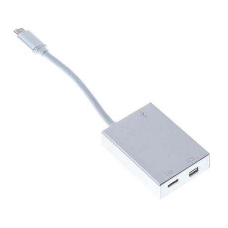 Адаптер BURO USB Type-C (m) - USB Type-C (f), 0.1м, серебристый [bhp]