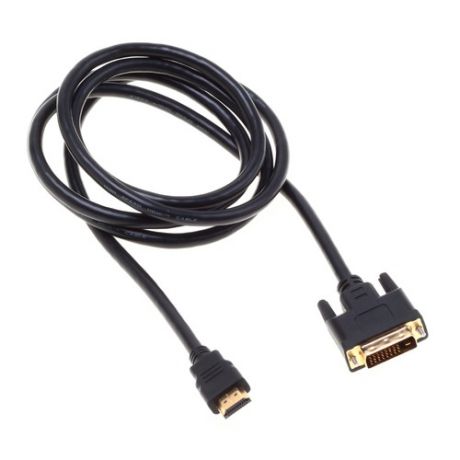 Кабель аудио-видео BURO HDMI (m) - DVI-D (Dual Link) (m) , 1.8м, GOLD черный, блистер [bhp ret hdmi_dvi18]