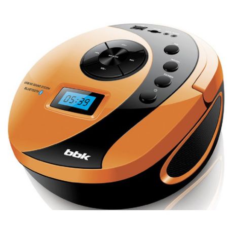 Аудиомагнитола BBK BS10BT, черный и оранжевый