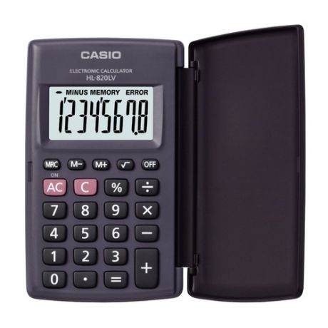 Калькулятор CASIO HL-820LV, 8-разрядный, черный