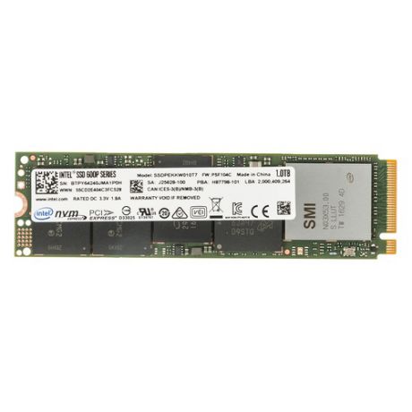 SSD накопитель INTEL 600p Series SSDPEKKW010T7X1 1Тб, M.2 2280, PCI-E x4, NVMe