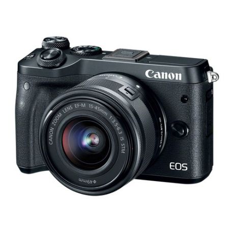 Фотоаппарат CANON EOS M6 kit ( 15-45 IS STM f/ 3.5-6.3), черный [1724c012]