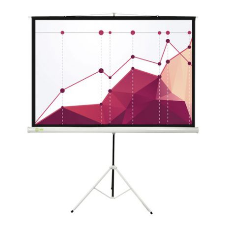 Экран CACTUS Triscreen CS-PST-180x180, 180х180 см, 1:1, напольный белый