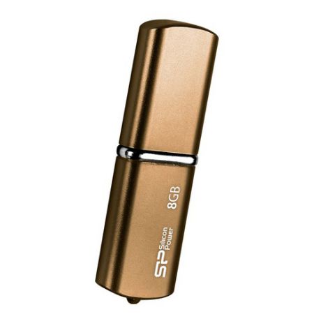Флешка USB SILICON POWER LuxMini 720 8Гб, USB2.0, коричневый [sp008gbuf2720v1z]