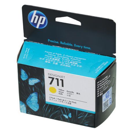 Тройная упаковка картриджей HP 711 желтый [cz136a]