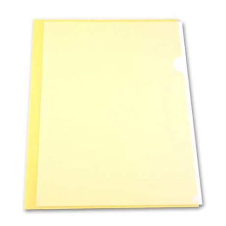 Папка-уголок Бюрократ Economy -E100YEL тисненый A4 пластик 0.10мм желтый 20 шт./кор.