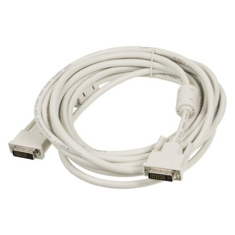 Кабель DVI NINGBO DVI-D Dual Link (m) - DVI-D Dual Link (m), ферритовый фильтр , круглое, 5м, серый