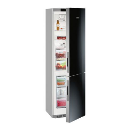 Холодильник LIEBHERR CBNPgb 4855, двухкамерный, черное стекло
