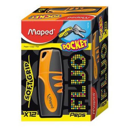 Текстовыделитель Maped FLUO PEPS POCKET 742735 оранжевый 12 шт./кор.