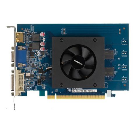 Видеокарта GIGABYTE nVidia GeForce GT 710 , GV-N710D5-1GI, 1Гб, GDDR5, Ret