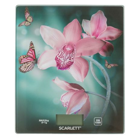 Весы кухонные SCARLETT SC-KS57P31, рисунок/орхидея