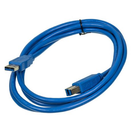 Кабель USB3.0 BURO USB A(m) - USB B(m), 1.8м, синий [usb3.0-am/bm]