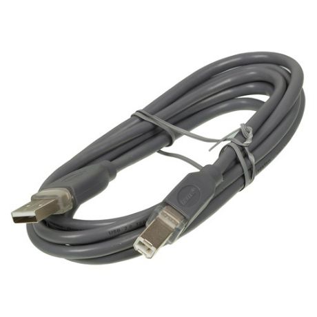 Кабель USB2.0 HAMA H-45021, USB A(m) - USB B(m), круглое, 1.8м, серый [00045021]