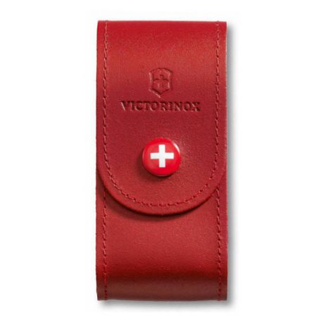 Чехол из нат.кожи Victorinox Leather Belt Pouch (4.0521.1) красный с застежкой на кнопке без упаковк