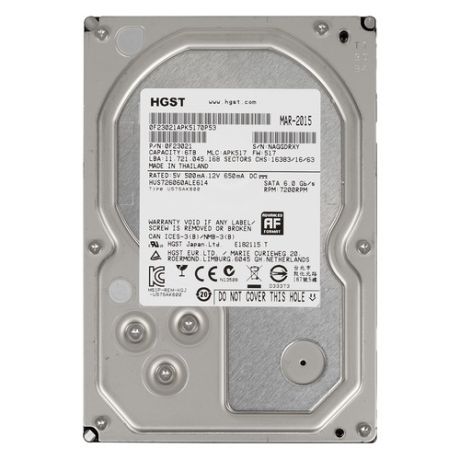 Жесткий диск HGST Ultrastar 7K6000 HUS726060ALE614, 6Тб, HDD, SATA III, 3.5" [0f23021]