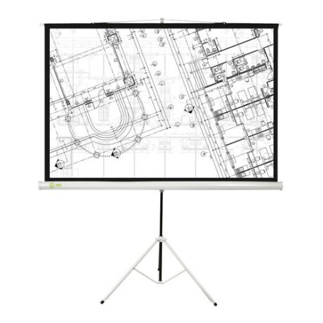 Экран CACTUS Triscreen CS-PST-127X127, 127х127 см, 1:1, напольный белый