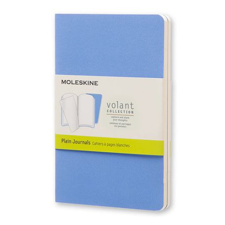Блокнот Moleskine VOLANT POCKET 90x140мм 80стр. нелинованный мягкая обложка синий/темно-синий (2шт) 9 шт./кор.
