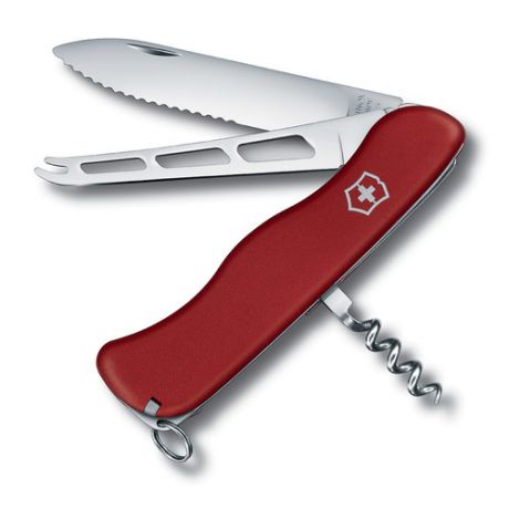 Складной нож VICTORINOX CHEESE KNIFE, 6 функций, 111мм, красный [0.8303.w]