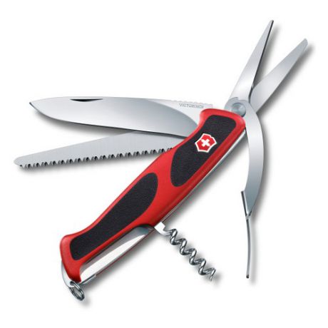 Складной нож VICTORINOX RangerGrip 71 Gardener, 7 функций, 130мм, красный / черный [0.9713.c]