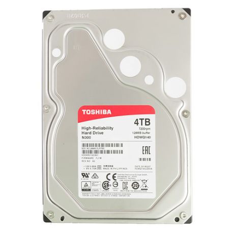 Жесткий диск TOSHIBA N300 HDWQ140UZSVA, 4Тб, HDD, SATA III, 3.5"