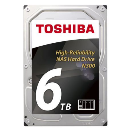 Жесткий диск TOSHIBA N300 HDWN160UZSVA, 6Тб, HDD, SATA III, 3.5"