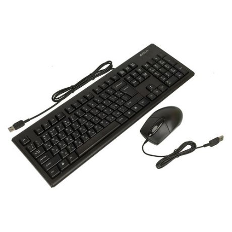 Комплект (клавиатура+мышь) A4 KRS-8372, USB, проводной, черный