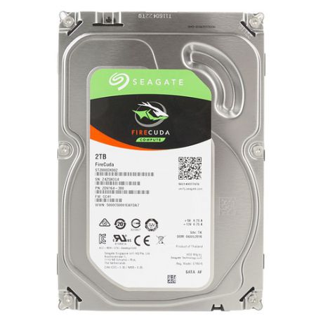 Жесткий диск SEAGATE Firecuda ST2000DX002, 2Тб, гибридный HDD/SSD, SATA III, 3.5"