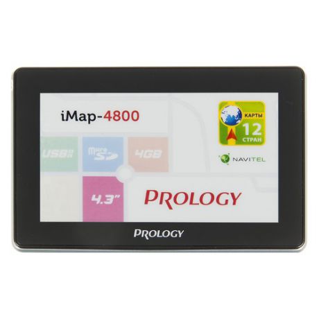 GPS навигатор PROLOGY iMAP-4800, 4.3", авто, 4Гб, Navitel, черный