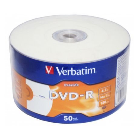 Оптический диск DVD-R VERBATIM 4.7Гб 16x, 50шт., bulk, printable [43793]
