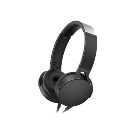 Гарнитура SONY MDR-XB550AP, накладные, черный, проводные