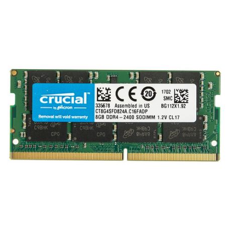 Модуль памяти CRUCIAL Crucial CT8G4SFD824A DDR4 - 8Гб 2400, SO-DIMM, Ret