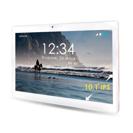 Планшет GINZZU GT-1040, 1GB, 16GB, 3G, 4G, Android 6.0 розовый [00-00000929]