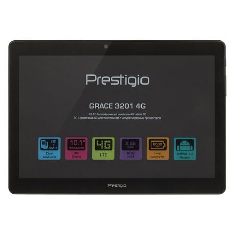 Планшет PRESTIGIO Grace 3201 4G, 2GB, 16GB, 3G, 4G, Android 7.0 черный