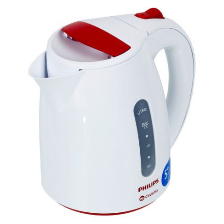 Чайник электрический PHILIPS HD4646/40, 2400Вт, белый и красный