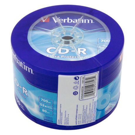 Оптический диск CD-R VERBATIM 700Мб 52x, 50шт., cake box [43728]