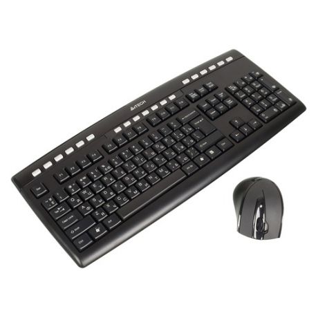 Комплект (клавиатура+мышь) A4 9200F, USB, беспроводной, черный