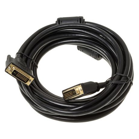 Кабель DVI DVI-D Dual Link (m) - DVI-D Dual Link (m), ферритовый фильтр , 5м, черный