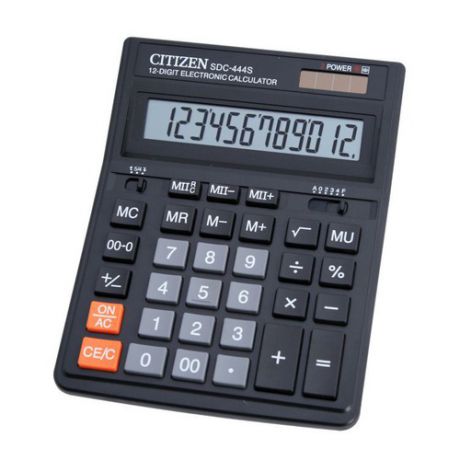 Калькулятор CITIZEN SDC-444S, 12-разрядный, черный