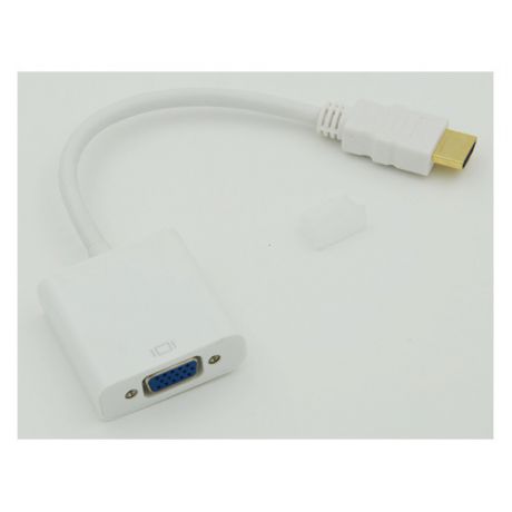 Переходник HDMI (m) - VGA (f), GOLD , 0.1м, белый