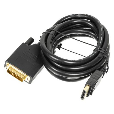 Кабель DVI HAMA H-54593, DisplayPort (m) - DVI-D Dual Link (m), GOLD , 1.8м, черный [00054593]