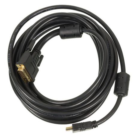 Кабель DVI NINGBO DVI-D (m) - HDMI (m), GOLD , ферритовый фильтр , 5м
