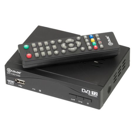Ресивер DVB-T2 D-COLOR DC1301HD, черный