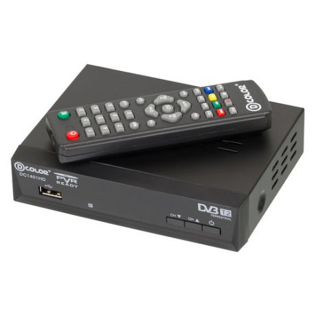 Ресивер DVB-T2 D-COLOR DC1401HD, черный