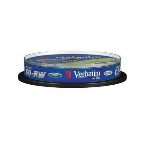 Оптический диск CD-RW VERBATIM 700Мб 10x, 10шт., cake box [43480]