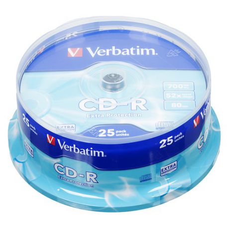 Оптический диск CD-R VERBATIM 700Мб 52x, 25шт., cake box [43432]