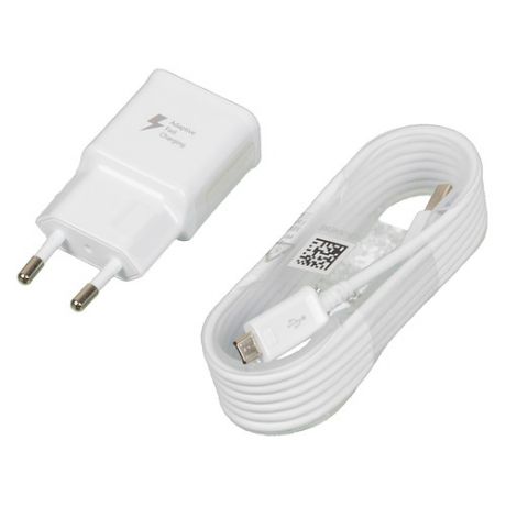Сетевое зарядное устройство SAMSUNG EP-TA20EWEUGRU, USB, microUSB, 2A, белый