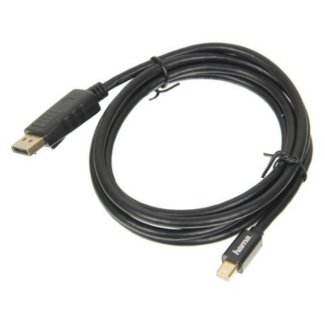 Кабель Display Port HAMA DisplayPort (m) (прямой) - miniDisplayPort (m) (прямой), GOLD , круглое, 1.8м, блистер, черный [00054563]